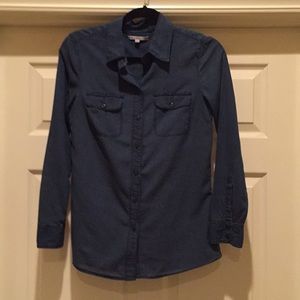 Gap dark denim button up shirt